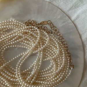10 feet of pearls and 14k yellow gold necklace